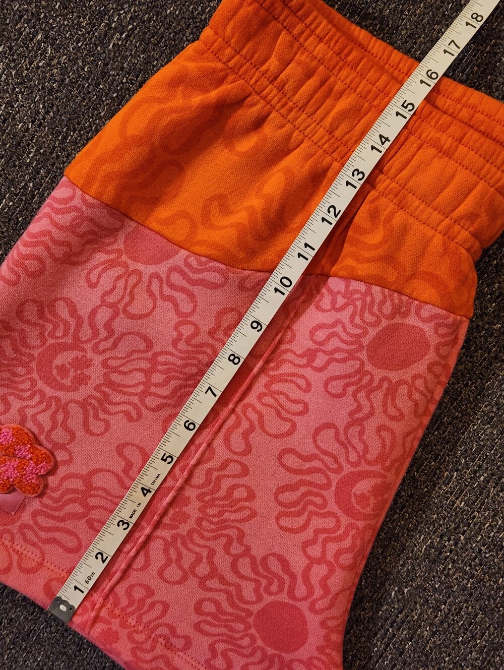 🌺Unisex Nike X Project U*Phoria🌺 - Pink/Orange Fleece Athletic Lounge Short - Picture 9 of 11